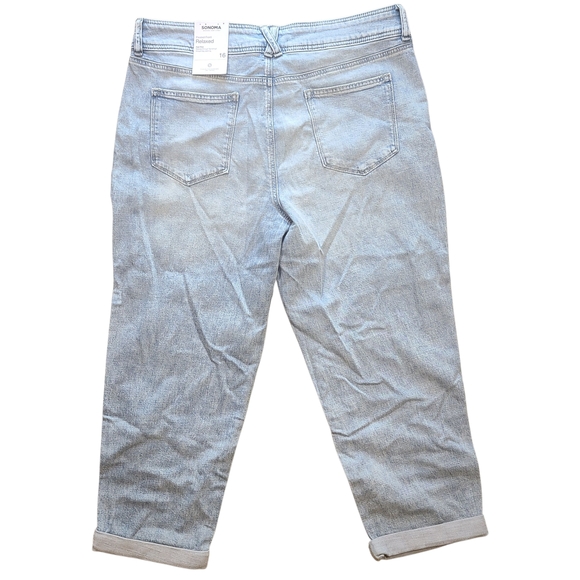 Sonoma Relaxed Pleated Front Jeans 16 NWT Light Wash High Rise Straight Leg - Picture 4 of 8